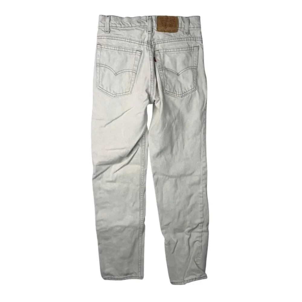 Levis Vintage 80s 505 Regular Straight Leg Denim Jeans FLAW White Student 27x30